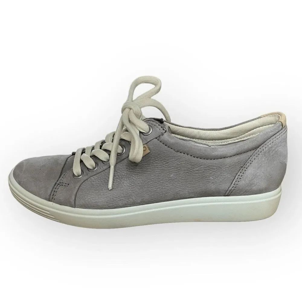 Ecco Soft 7 Women's Sneaker Gray Leather Sz 7